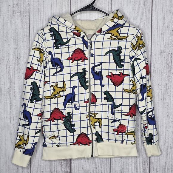 Hanna Andersson Sherpa Lined Dino Zip Hoodie Size 140 (US 10) - Picture 1 of 4